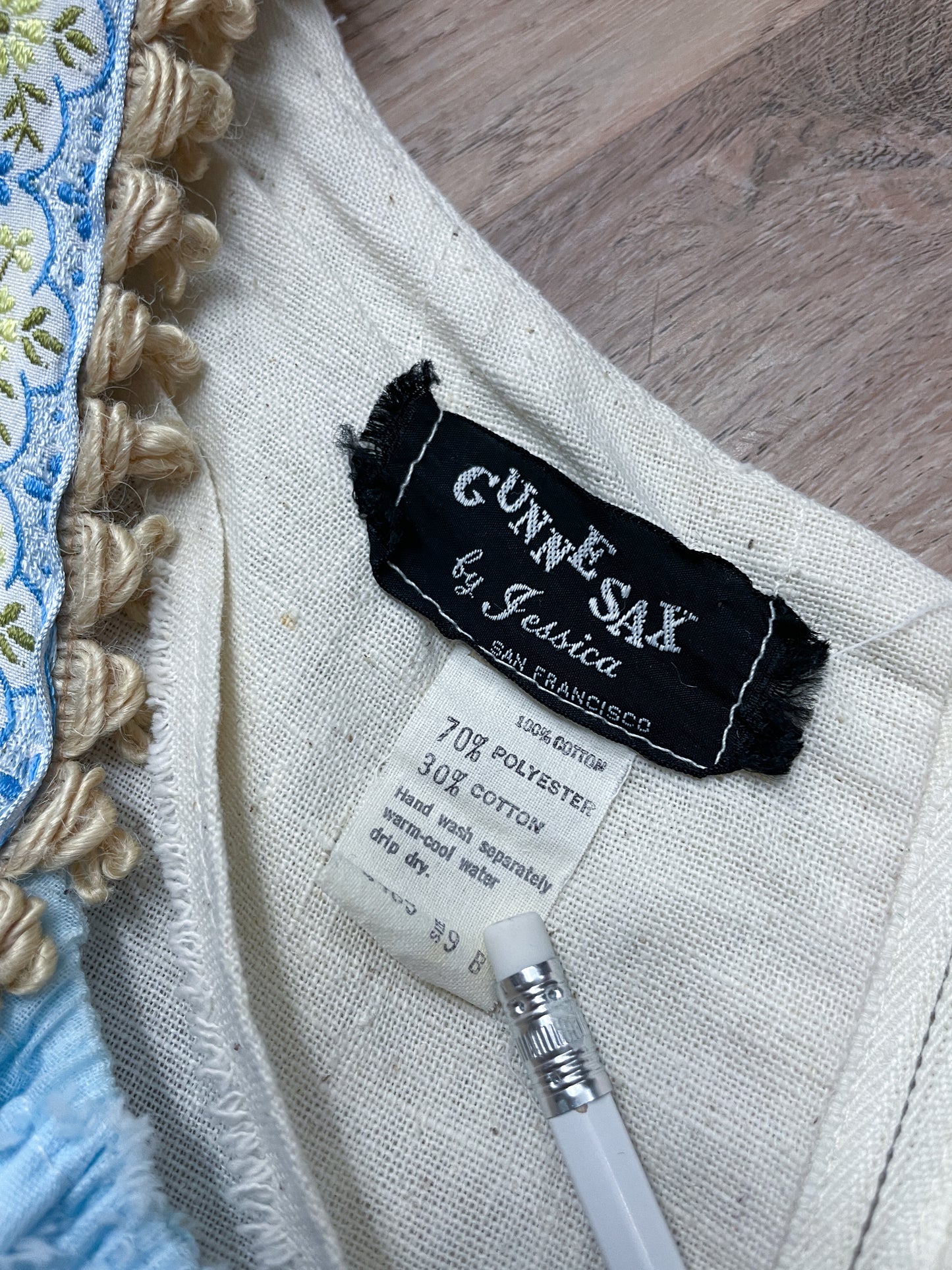 1960s to early 1970s Black Label Gunne Sax Medieval Revival Renaissance Prairie Dress 1969