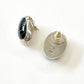 1980s Vintage Signed Sterling + Onyx Oval Stud Earrings - Taxco, Mexico