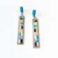 1980s Vintage Inlay Stone Long Earrings