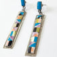 1980s Vintage Inlay Stone Long Earrings