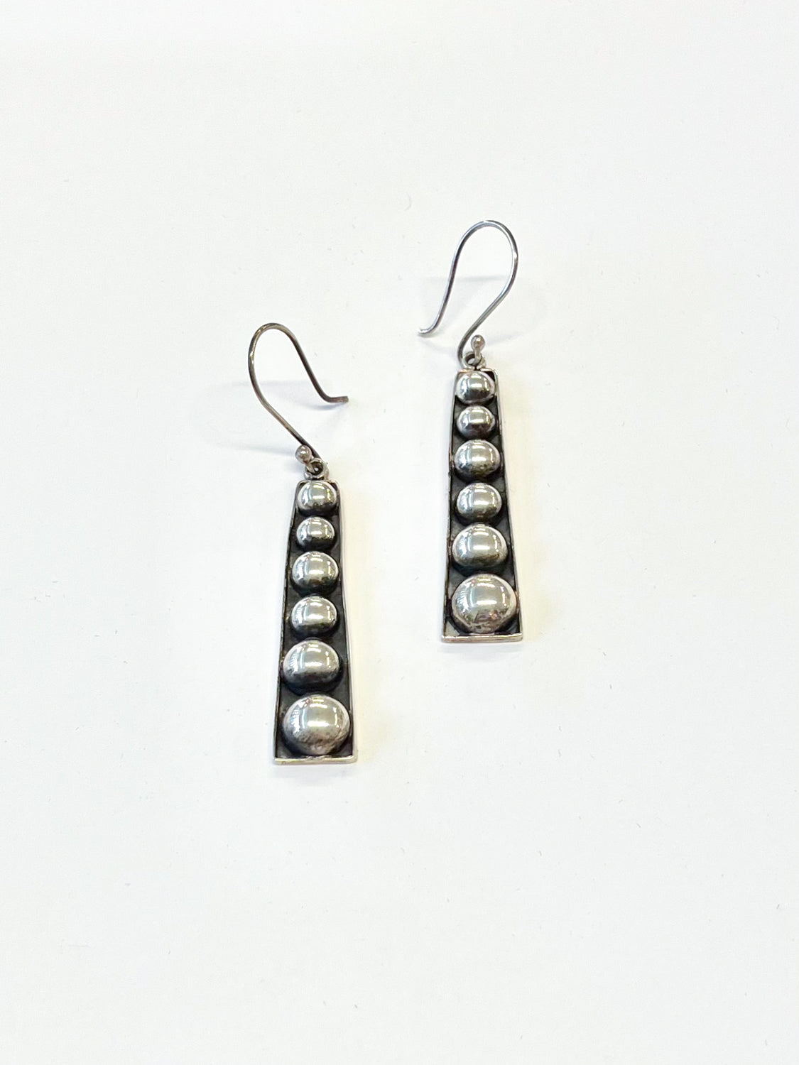 1970s Vintage Mexico Sterling Bubble Drop Earrings