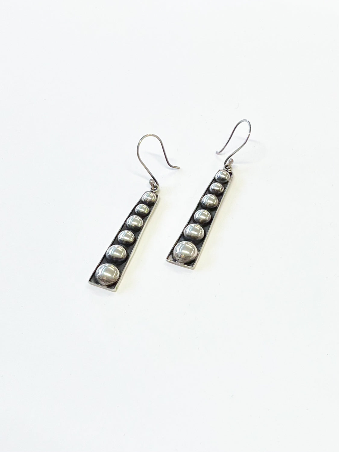 1970s Vintage Mexico Sterling Bubble Drop Earrings