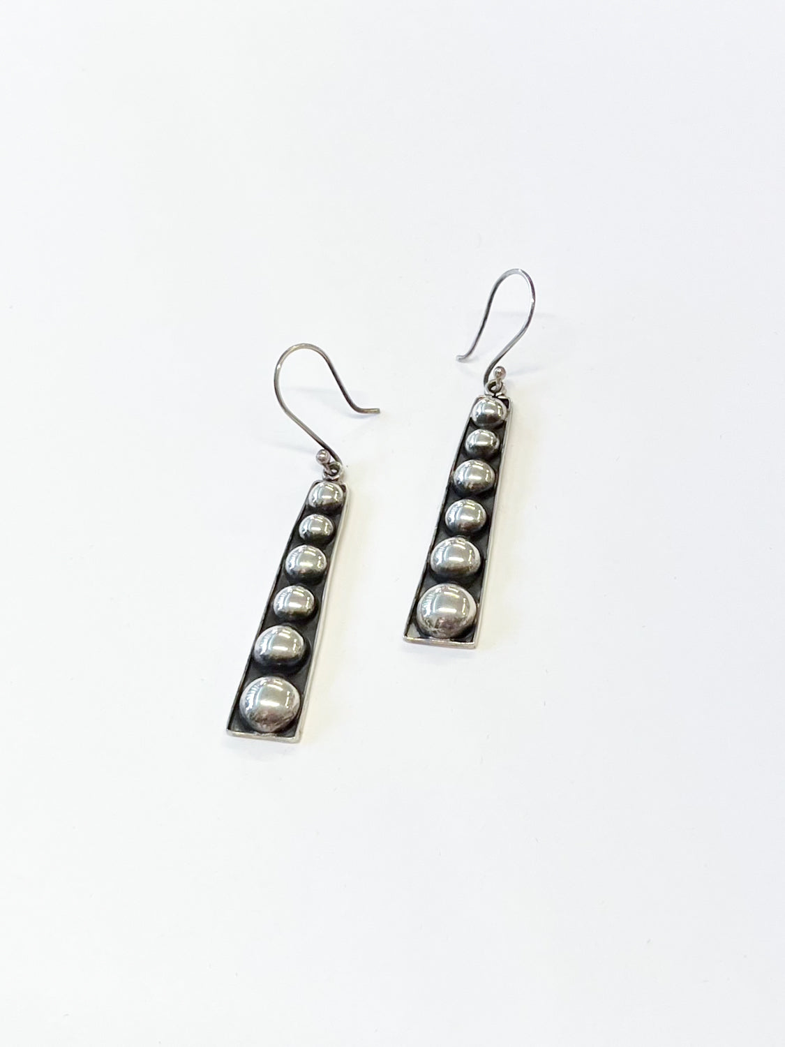 1970s Vintage Mexico Sterling Bubble Drop Earrings