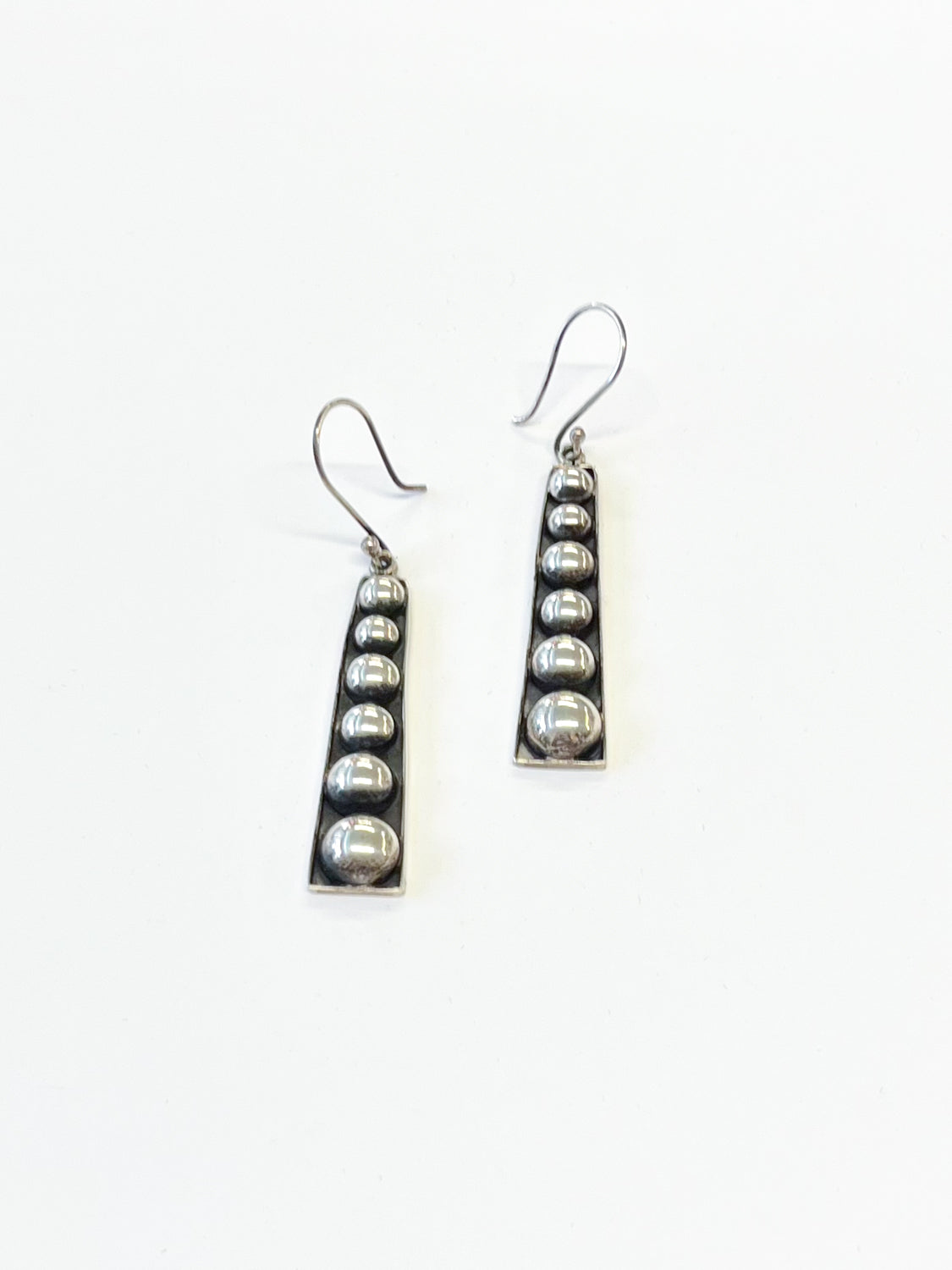 1970s Vintage Mexico Sterling Bubble Drop Earrings
