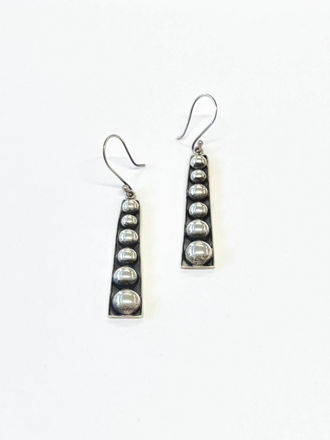 1970s Vintage Mexico Sterling Bubble Drop Earrings