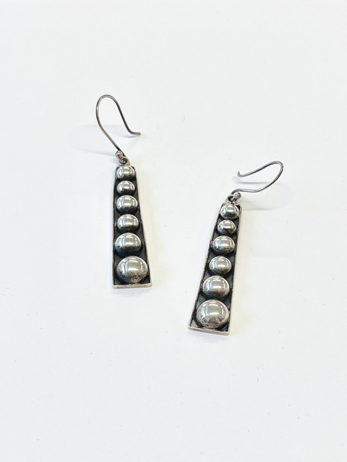 1970s Vintage Mexico Sterling Bubble Drop Earrings