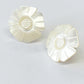 1980s Vintage Mother of Pearl Shell Flower Stud Earrings