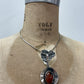1960s Vintage Sterling with Carnelian Modernist Collar Necklace