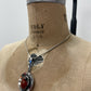 1960s Vintage Sterling with Carnelian Modernist Collar Necklace
