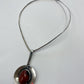 1960s Vintage Sterling with Carnelian Modernist Collar Necklace