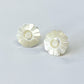 1980s Vintage Mother of Pearl Shell Flower Stud Earrings