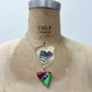 1980s Vintage Sterling Multi Stone Asymmetrical Inlay Necklace