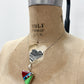 1980s Vintage Sterling Multi Stone Asymmetrical Inlay Necklace