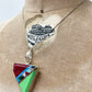 1980s Vintage Sterling Multi Stone Asymmetrical Inlay Necklace