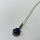 1970s Vintage Sterling and Lapis Teardrop Necklace