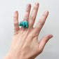 1970s Vintage Turquoise Bear Fetish Ring Size 7