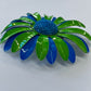 1970s Vintage Blue and Green Flower Power Enamel Brooch