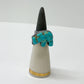 1970s Vintage Turquoise Bear Fetish Ring Size 7
