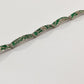 1980s Vintage Crushed Malchite Sterling Silver Mayan Mexico Panel Link Inlay Bracelet