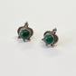 1970s Vintage Sterling Silver and Malachite Post Earrings