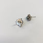 1970s Vintage Sterling Silver and Malachite Post Earrings