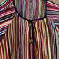 1970s Vintage Multicolored Striped Fringe Poncho Cape