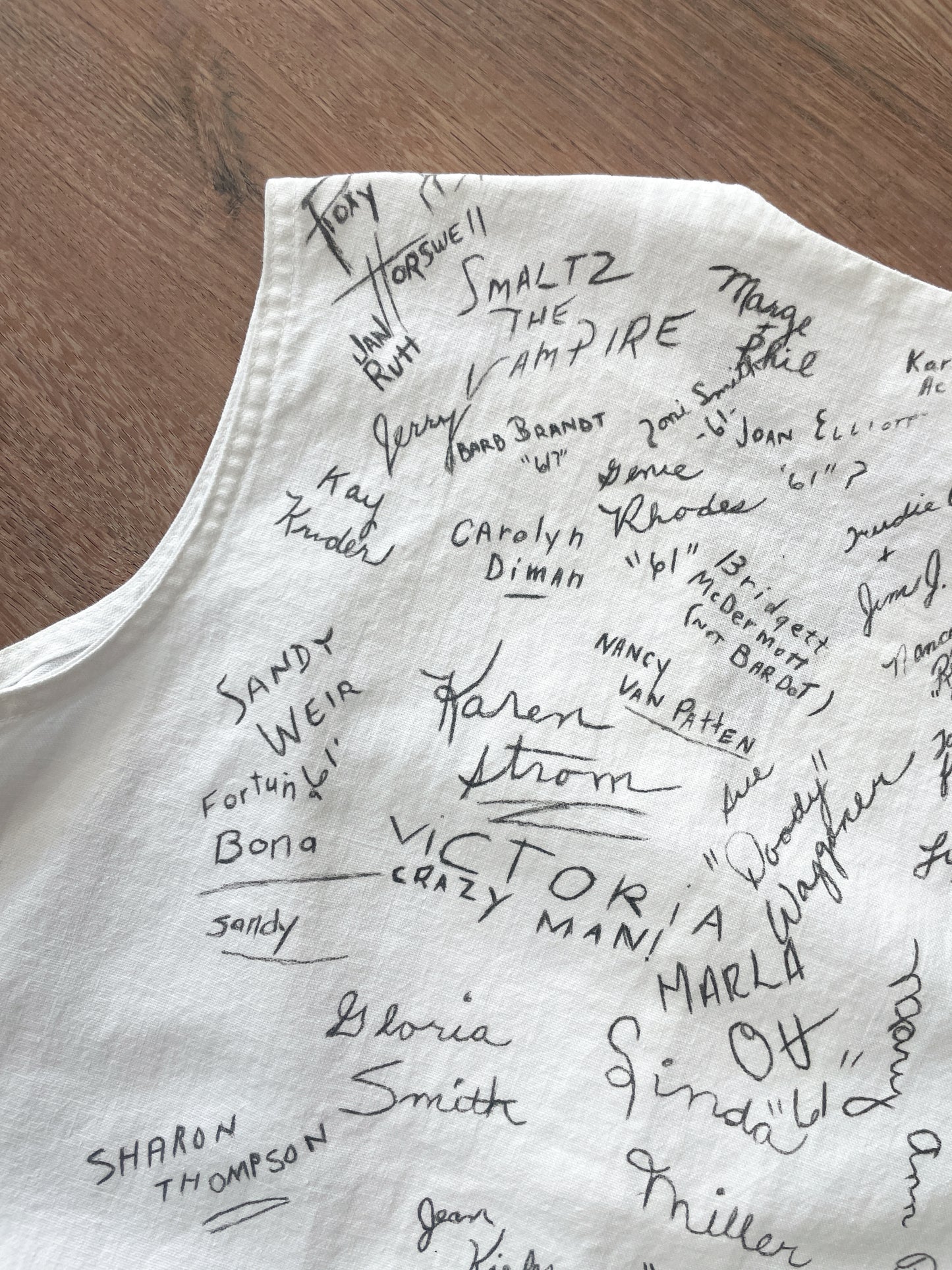 1950s 1960s Vintage Senior Signature Autograph Vest w/ Pen Pocket dated 1958 - 61 RARE!