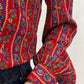 1980s Vintage Big Collared Paisley Floral Button Up Blouse