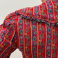 1980s Vintage Big Collared Paisley Floral Button Up Blouse