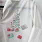 1950s Vintage Holiday Tree Carriage Ride Christmas Presents Novelty Sequin Blouse