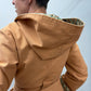 1970s Vintage Terracotta Chevron Western Style Hooded Jacket with Belt