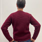 1960s Vintage Burgundy & Bubblegum Wool Knit Cardigan Sweater
