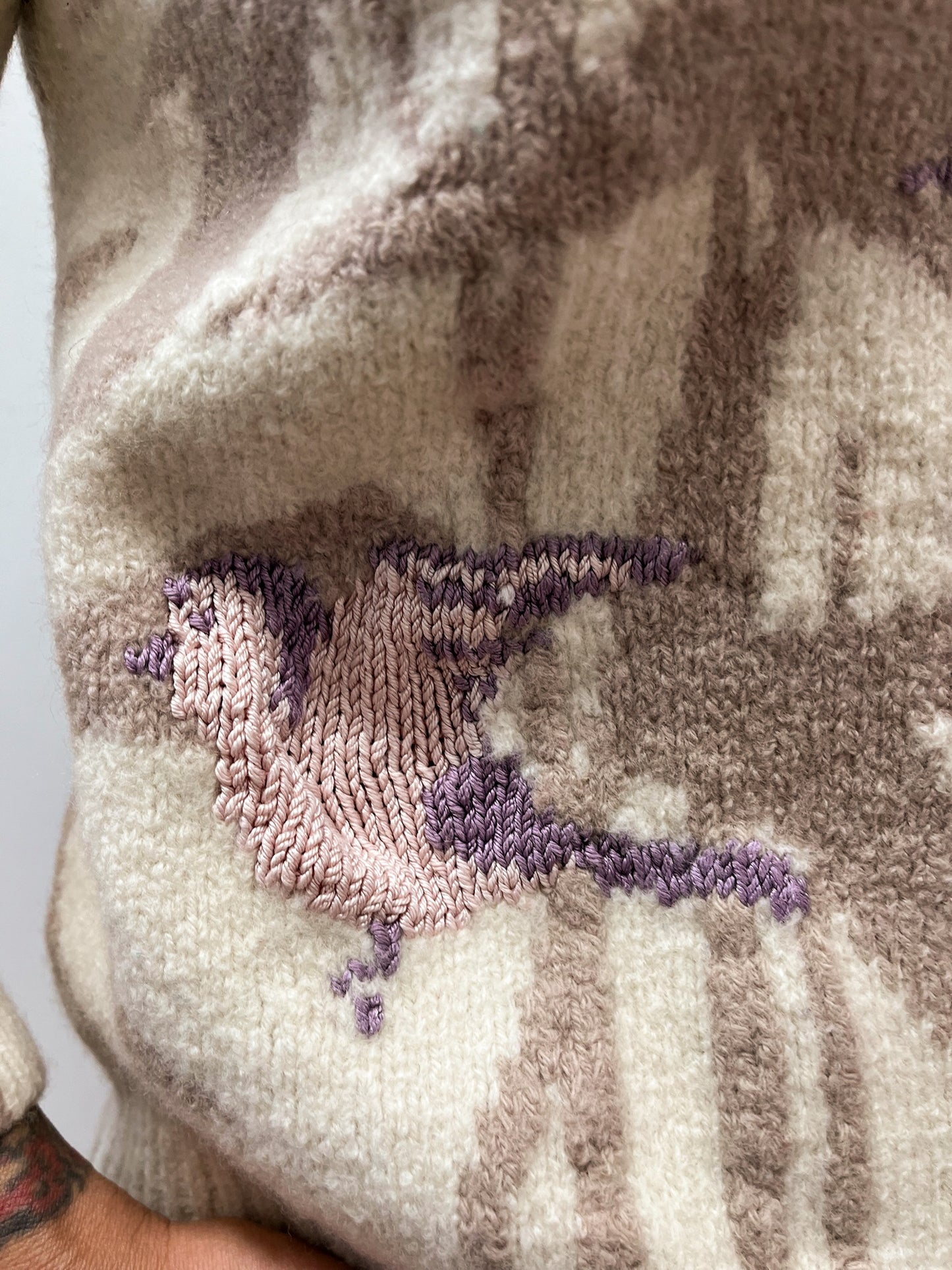 1970s - 1980s Vintage Jacobson's English Wool Bird Motif Sweater