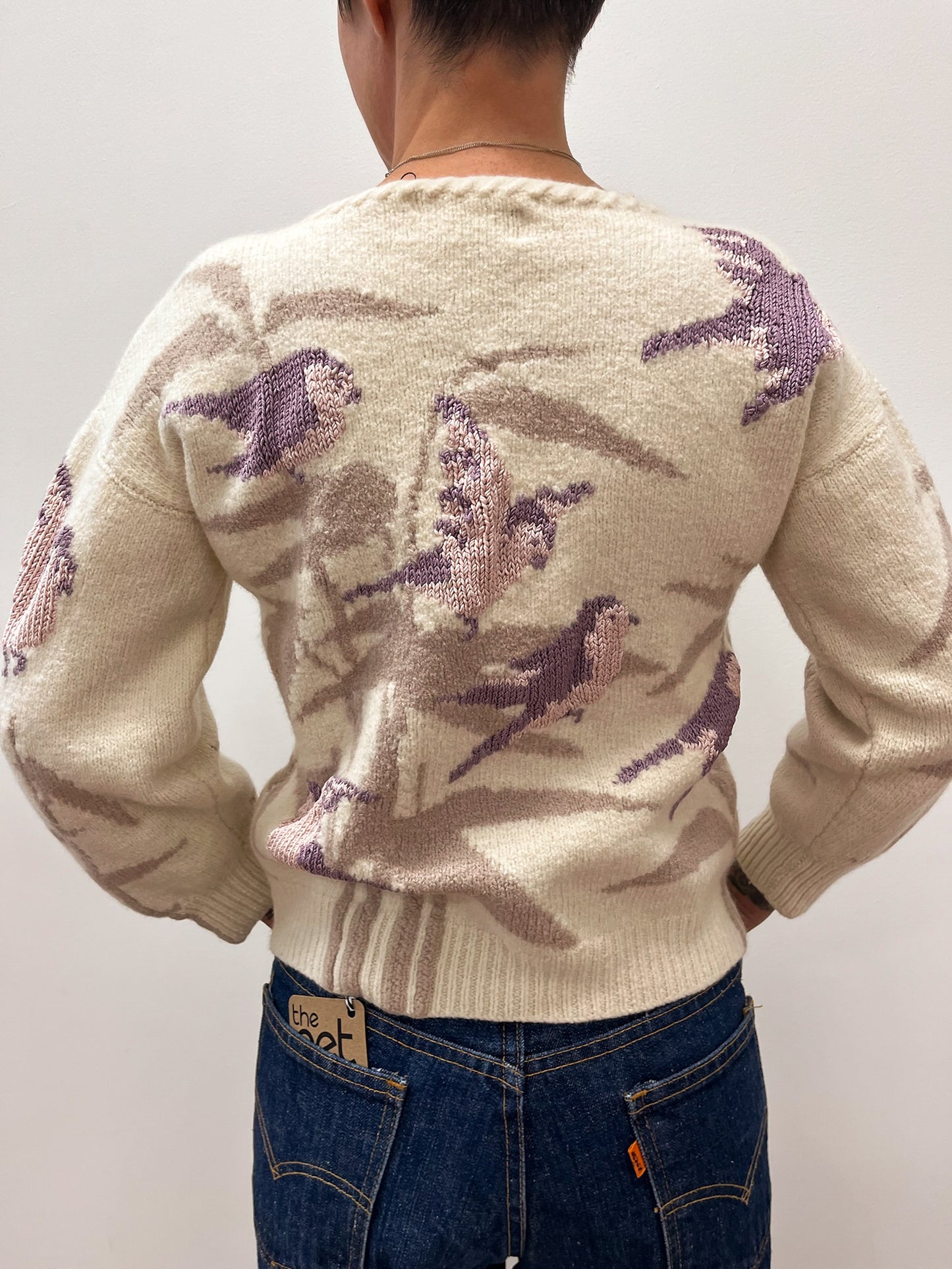 1970s - 1980s Vintage Jacobson's English Wool Bird Motif Sweater