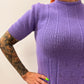 1970s Vintage Knit Lavender Purple Mini Dress