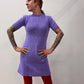 1970s Vintage Knit Lavender Purple Mini Dress