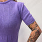 1970s Vintage Knit Lavender Purple Mini Dress