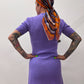 1970s Vintage Knit Lavender Purple Mini Dress