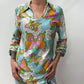 1970s Vintage Psychedelic Butterfly Print Tunic Blouse Top