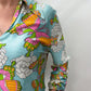 1970s Vintage Psychedelic Butterfly Print Tunic Blouse Top