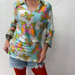 1970s Vintage Psychedelic Butterfly Print Tunic Blouse Top