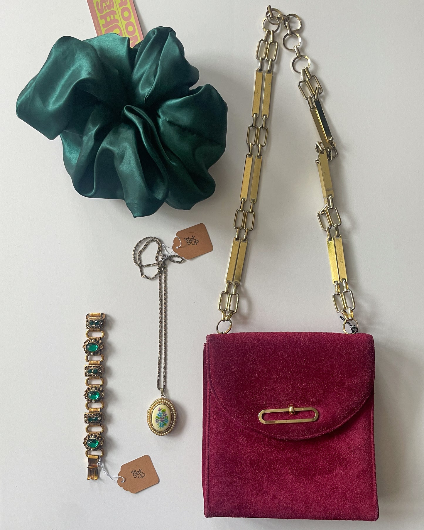 1950s Vintage Stunning Costume Bracelet with Green Rhinestones & Faux Pearls