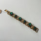 1950s Vintage Stunning Costume Bracelet with Green Rhinestones & Faux Pearls