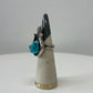 1970s Vintage Turquoise Sand Cast Ring Native American Size 8