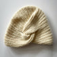 1990s Vintage Hand Knit Grey Gardens Style Cloche Cream Hat