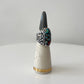 Mosaic Inlay Flower Turquoise Sterling Statement Ring by Carolyn Pollack Size 7.5