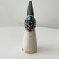 Mosaic Inlay Flower Turquoise Sterling Statement Ring by Carolyn Pollack Size 7.5