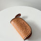 1970s Vintage Tooled Leather Zip Pouch Coin Purse