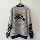 1990s Vintage University of Michigan Tapestry Blanket Knit Sweater
