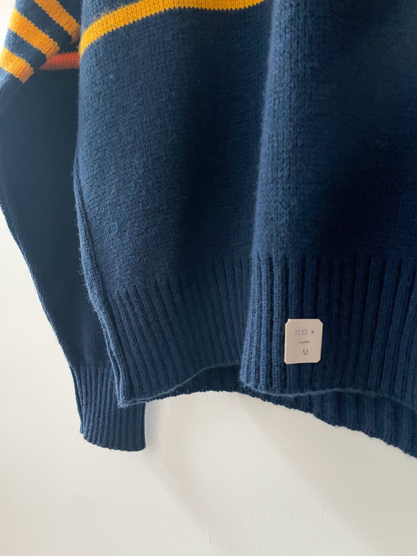 1980s Vintage University of Michigan Maize and Blue Knit Sweater 1984 Never Worn Deadstock NWT